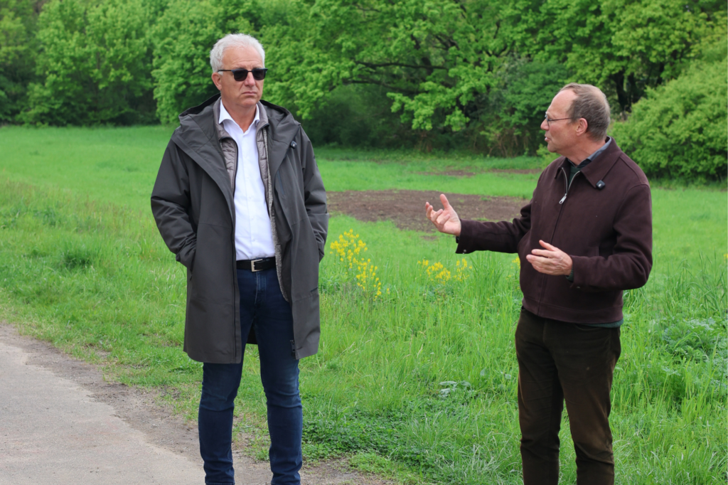 Dietmar Berndt, Bürgermeister von Böhlen, und Wolfram Günther